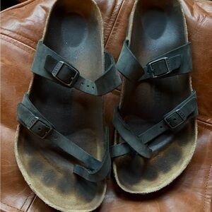 Black Birkenstock 40 Mayari Leather Sandals